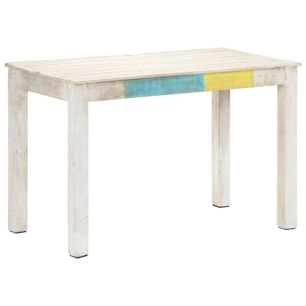 Vidaxl Jedálenský stôl biely 120x60x76 cm mangovníkový masív